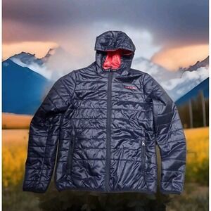 Liquid Puffer Jacket Womens Large Black Excellent Hooded Quilted Full Zip